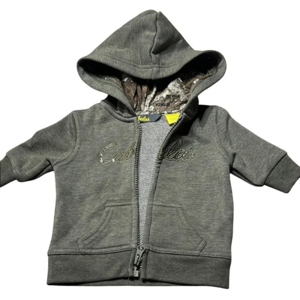 Cabelas Hoodie and Carters Dinosaur Fleece Romper Bundle Kids 0-6 Months Green